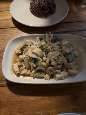 Laab het   at Bodhi Tree Cafe in Chiang Mai