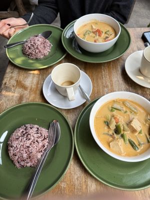 Sides of rice with the curries  at Bodhi Tree Cafe in Chiang Mai