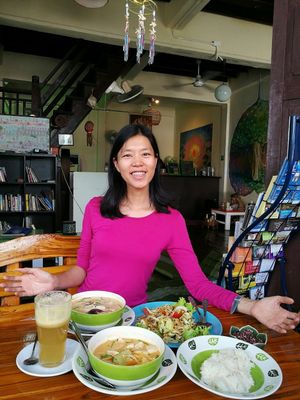 loved the vegan food here!!!!!  at Bodhi Tree Cafe in Chiang Mai