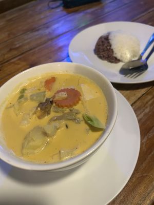 yellow curry!! so good  at Bodhi Tree Cafe in Chiang Mai