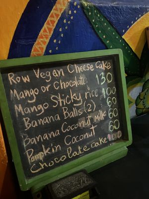 deserts board  at Bodhi Tree Cafe in Chiang Mai