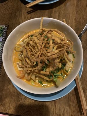 Khao soi at Bodhi Tree Cafe in Chiang Mai
