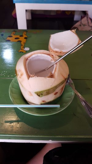 Coconut Water at Bodhi Tree Cafe in Chiang Mai