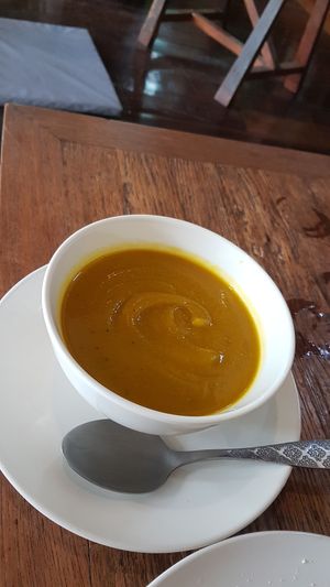 Pumpkin soup at Bodhi Tree Cafe in Chiang Mai