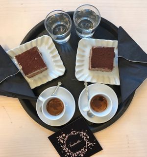 raw Tiramisu an best Espresso in town at Barbarella Arkade in Ljubljana