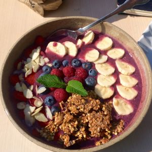 delicious smoothie bowl at Barbarella Arkade in Ljubljana