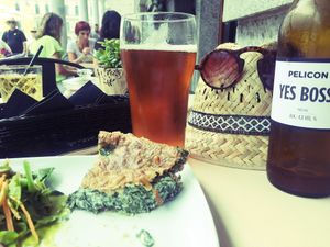 beautiful food with a great Slovenian beer! the waiter is supernice and the location is beautiful  at Barbarella Arkade in Ljubljana