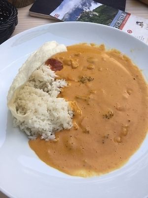 Vegan broccoli curry at Barbarella Arkade in Ljubljana