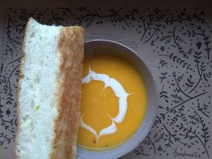 Soup: lovely presentation! at Barbarella Arkade in Ljubljana