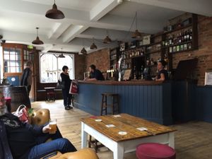 The bar at the Old Angel at The Angel Microbrewery in Nottingham