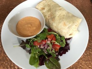 Vegan wrap at The Angel Microbrewery in Nottingham