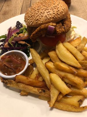 Vegan gf burger at The Angel Microbrewery in Nottingham