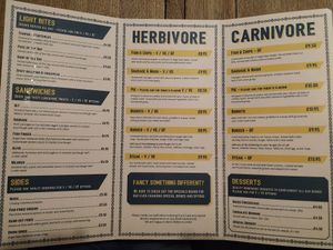 Menu page 1/2 at The Angel Microbrewery in Nottingham