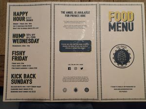 Menu page 2/2 at The Angel Microbrewery in Nottingham