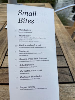 Bites menu Aug 2022 at Mediamatic ETEN in Amsterdam