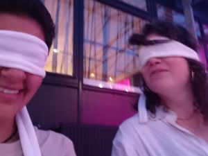 Eating blindfolded at Mediamatic ETEN in Amsterdam