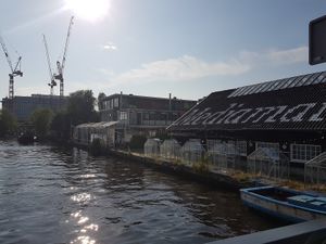 restaurant seen from the bridge  at Mediamatic ETEN in Amsterdam