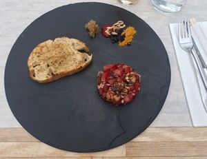 Tomato tartare at Mediamatic ETEN in Amsterdam