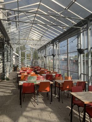 Seating area at Mediamatic ETEN in Amsterdam