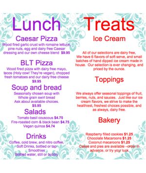 Stonewall Corner is now offering wood-fired Red Pepper, Poblano, Basil Pesto, Traditional and BBQ(contains honey) Hula veggie pizza in the evenings with their own homemade non-dairy cheese and check out their Lunch options as well. at Stonewall Corner in Douglas