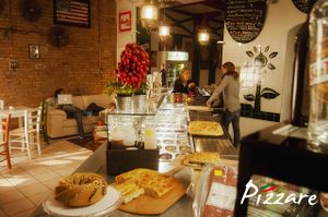 Front part of the shop at Pizzare in Berlin