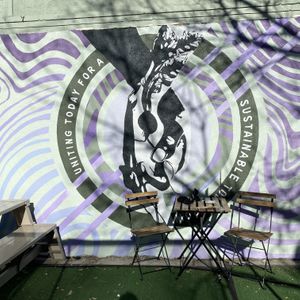 Outdoor seating at The Corner Beet in Denver