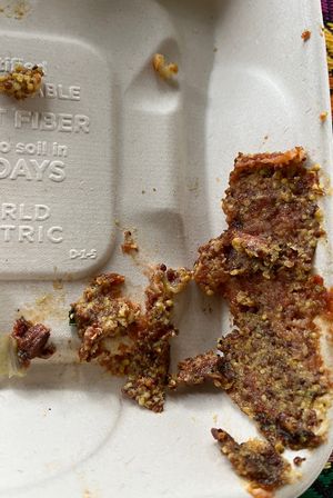 Excessive mustard removed for overwhelming the burger  at The Corner Beet in Denver