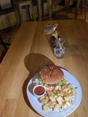 Vegan burger  at The Corner Beet in Denver