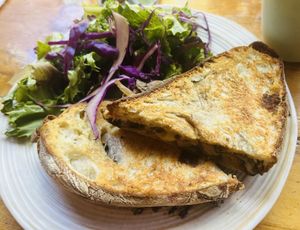 Mushroom panini.   at The Corner Beet in Denver
