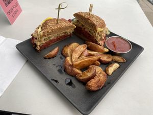 Reuben (need to swap Swiss with non-dairy cheese!)  at Vital Root in Denver