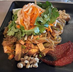 Pad Thai (minus egg plus tofu)  at Vital Root in Denver