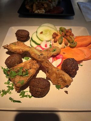 Fried artichoke & hummus  at Vital Root in Denver