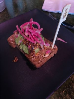avocado toast.  at Vital Root in Denver