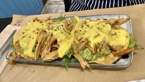 Tacos “al distrito” at Distrito Vegano in Madrid