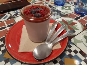 Pannacotta at Distrito Vegano in Madrid