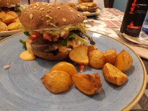 Mexican burger at Distrito Vegano in Madrid