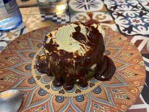 Tarta de té matcha (Matcha tea cake) at Distrito Vegano in Madrid