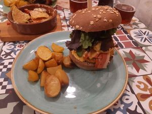 Main / California burger at Distrito Vegano in Madrid