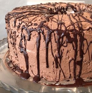 tarta de platano at Distrito Vegano in Madrid