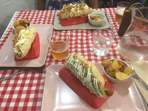 Vegan hotdogs  at Distrito Vegano in Madrid