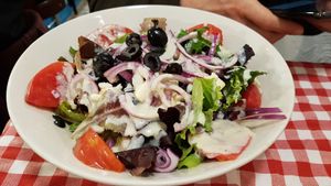 Greek salad at Distrito Vegano in Madrid