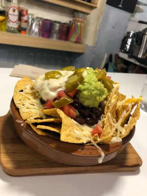 Nachos at Distrito Vegano in Madrid