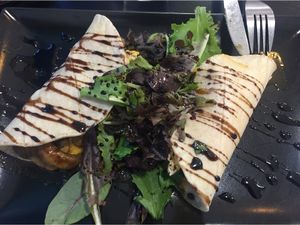 Yummy quesadillas  at Distrito Vegano in Madrid