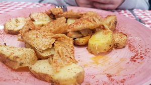 Vegan lacón at Distrito Vegano in Madrid