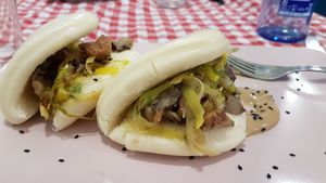 Menú dishes at Distrito Vegano in Madrid