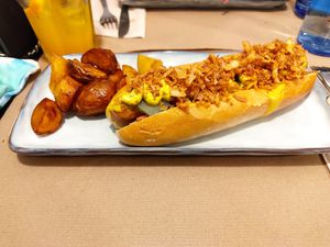 American Hot Dog at Distrito Vegano in Madrid