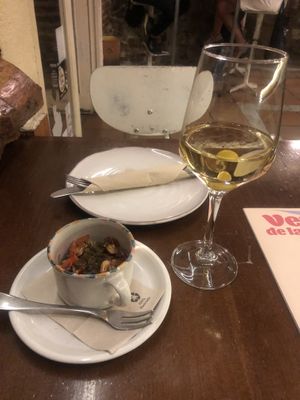 Tapa and wine at La Encomienda in Madrid