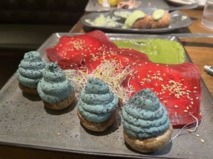 rabioli de remolacha  at La Encomienda in Madrid