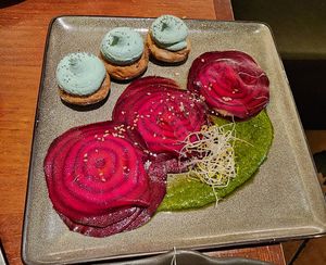 Beet ravioli at La Encomienda in Madrid