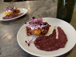 Tapa mundi 2024 / Latinamerican inspired vegan tapas / Pastel de choclo at La Encomienda in Madrid